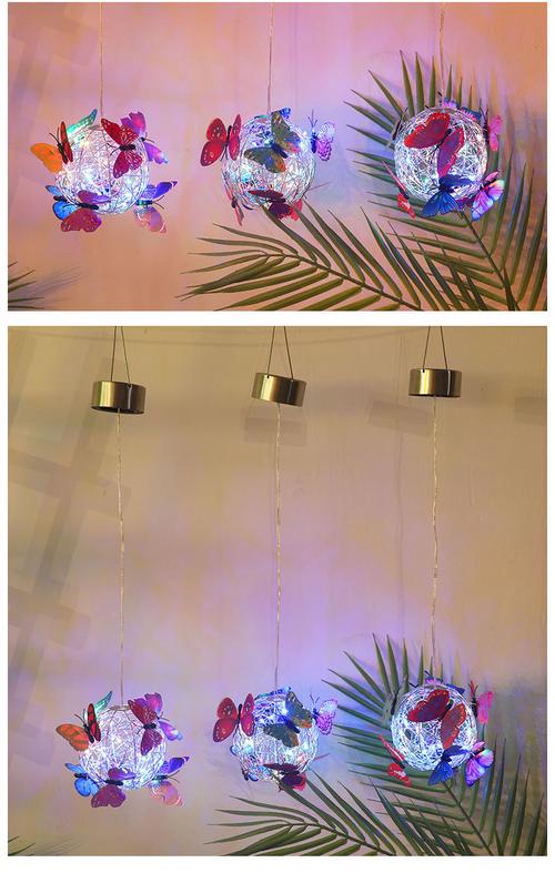 蝴蝶掛樹球戶外庭院花園裝飾燈 點(diǎn)亮童話般的仲夏夜
